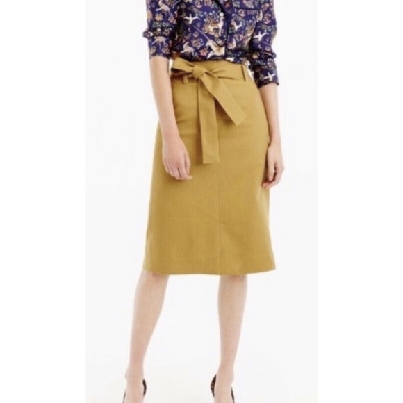 J.Crew Cotton Linen Tie Waist Skirt - Picture 1 of 6